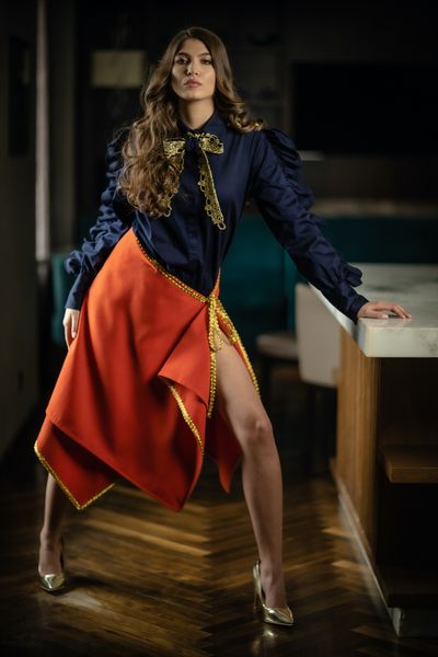 Fustă din stofă Orange Winter Basic Fustă din stofă Orange Winter Basic