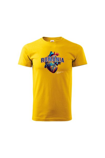 Tricou ROMANIA Inima Galben