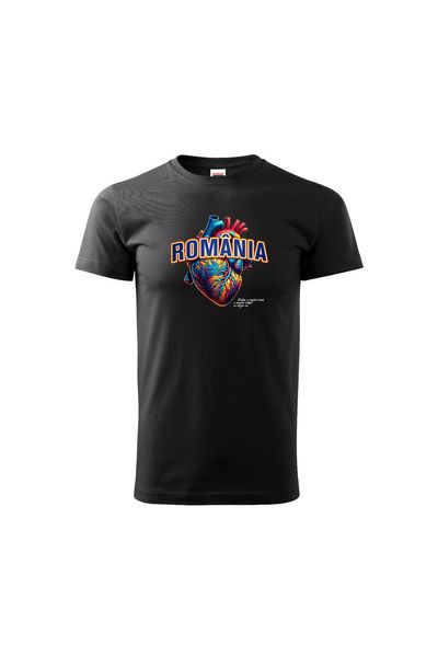 Tricou ROMANIA Inima Negru