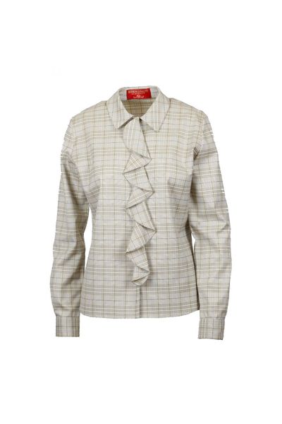 Bluză cu volan Beige Frill Basic Bluză cu volan Beige Frill Basic