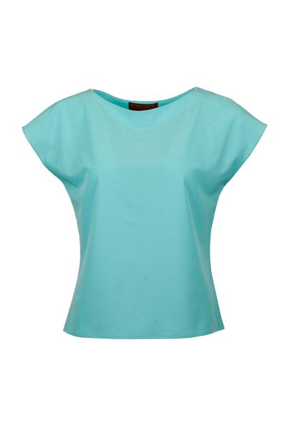 Bluză din poplin Blue Mix Basic