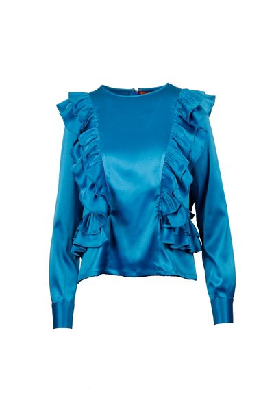 Bluză din bumbac Simple Turquoise