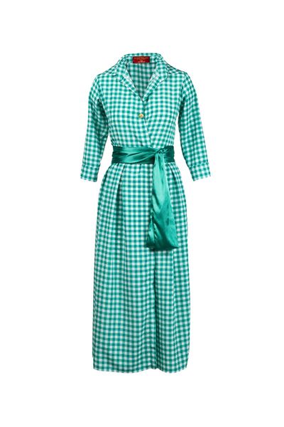 Rochie Picnic White Green