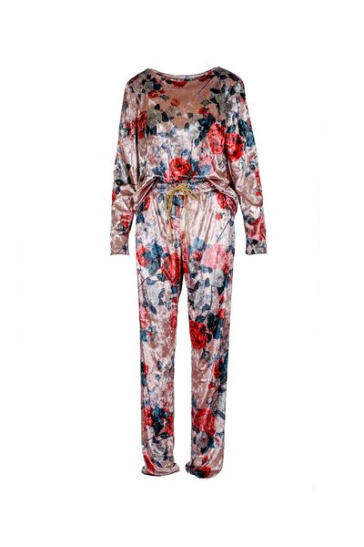 Trening de interior din Catifea Pink Rose Comfy Home