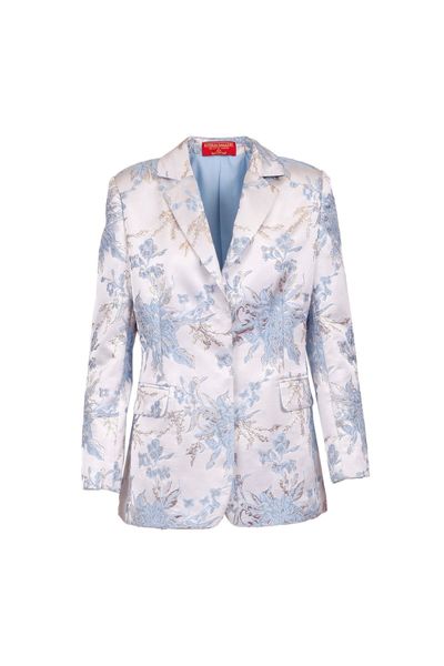 Sacou din jacquard Light Blue Mix