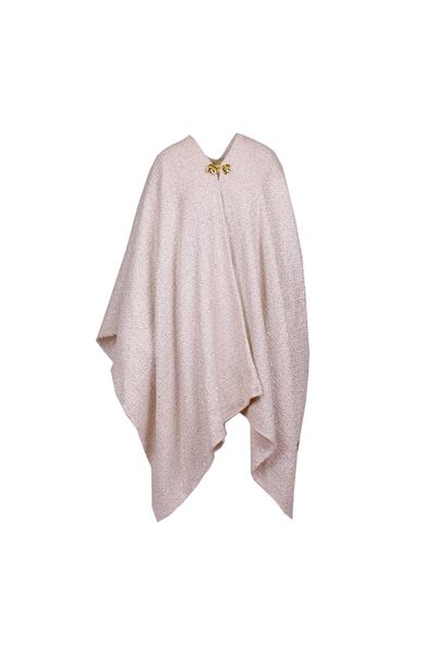 Poncho reversibil din stofă White/Gold Basic Poncho reversibil din stofă White/Gold Basic