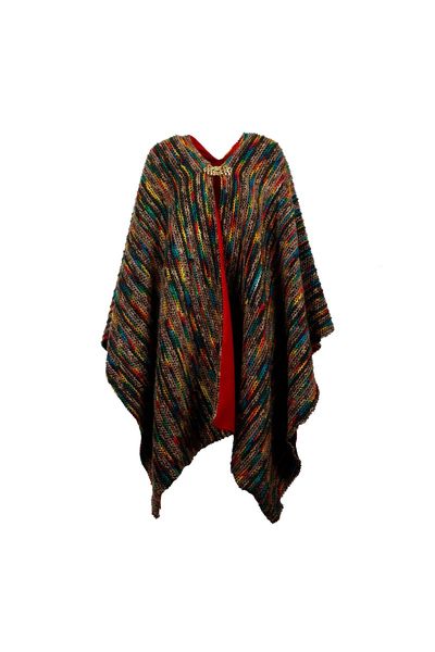 Poncho reversibil din stofă Orange/Coffee Basic Poncho reversibil din stofă Orange/Coffee Basic