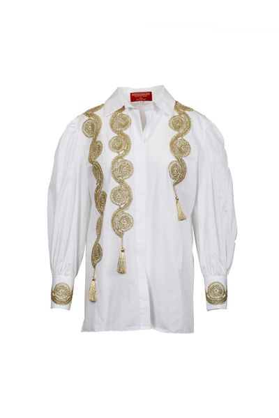 Cămașă din bumbac lungă White Calushar