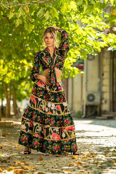 Cămașă din vâscoză Magic Black Urban Gitana