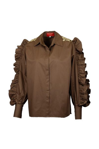 Cămașă din tafta Coffee Waves Cămașă din tafta Coffee Waves