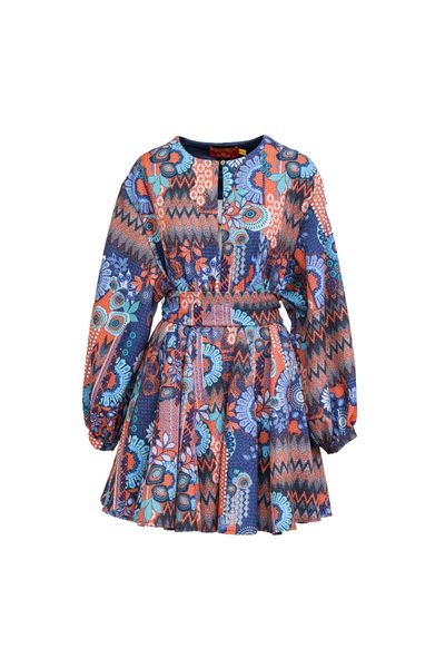 Rochie Terracota & Blue