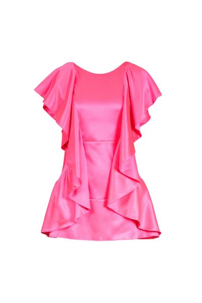 Rochie din tafta Colored Summer Electric Pink